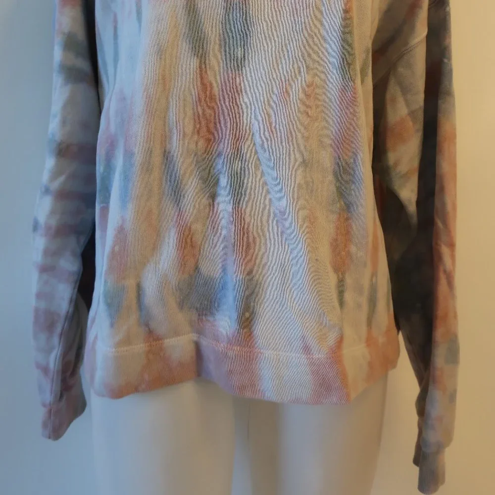 Womens Velvet by Graham Spencer Pink Blue White Jody Tie Dye Sweatshirt Top XL * - Picture 5 of 7